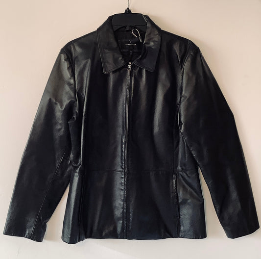 Jacket Leather By Cmc In Black, Size: L