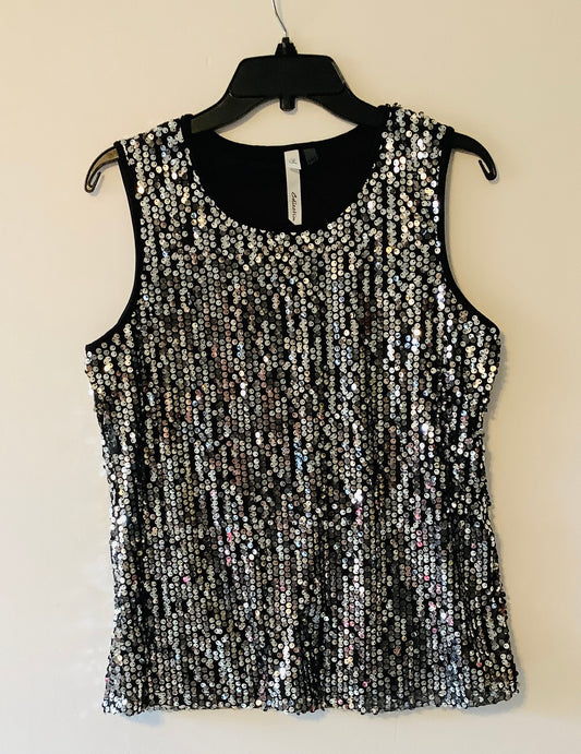 Top Sleeveless By Ny Collection In Silver, Size: M