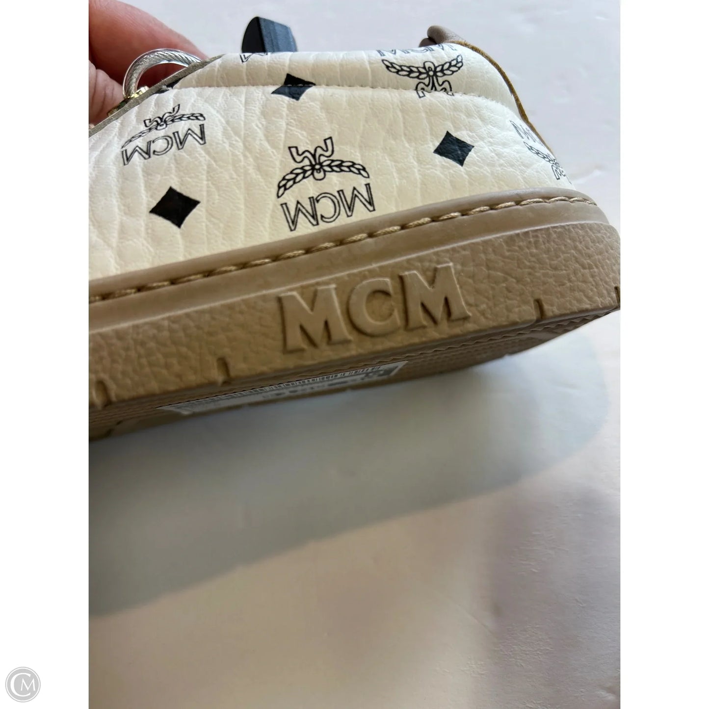 Shoes Luxury Designer By Mcm In White, Size: 5