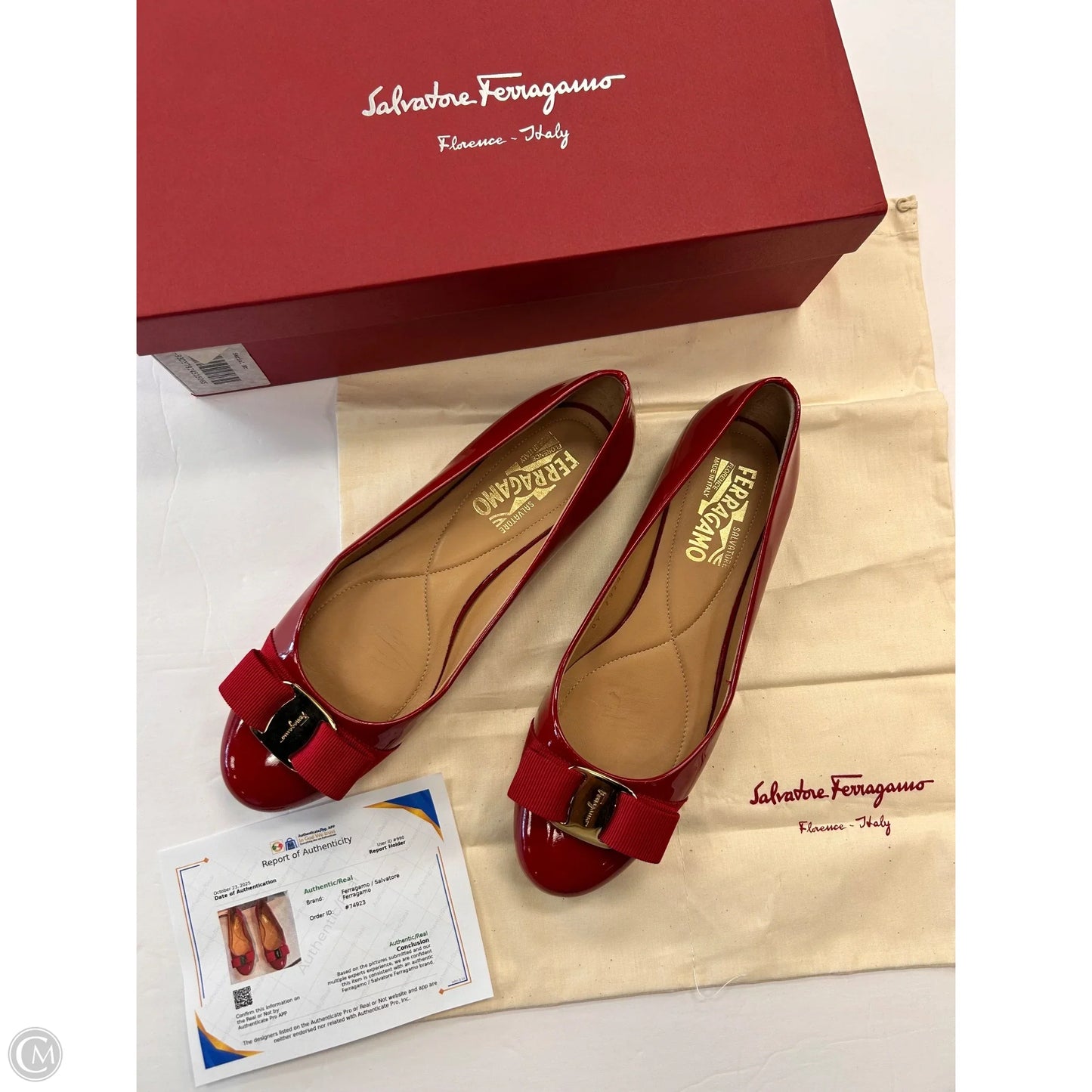 Shoes Luxury Designer By Ferragamo In Red, Size: 6.5