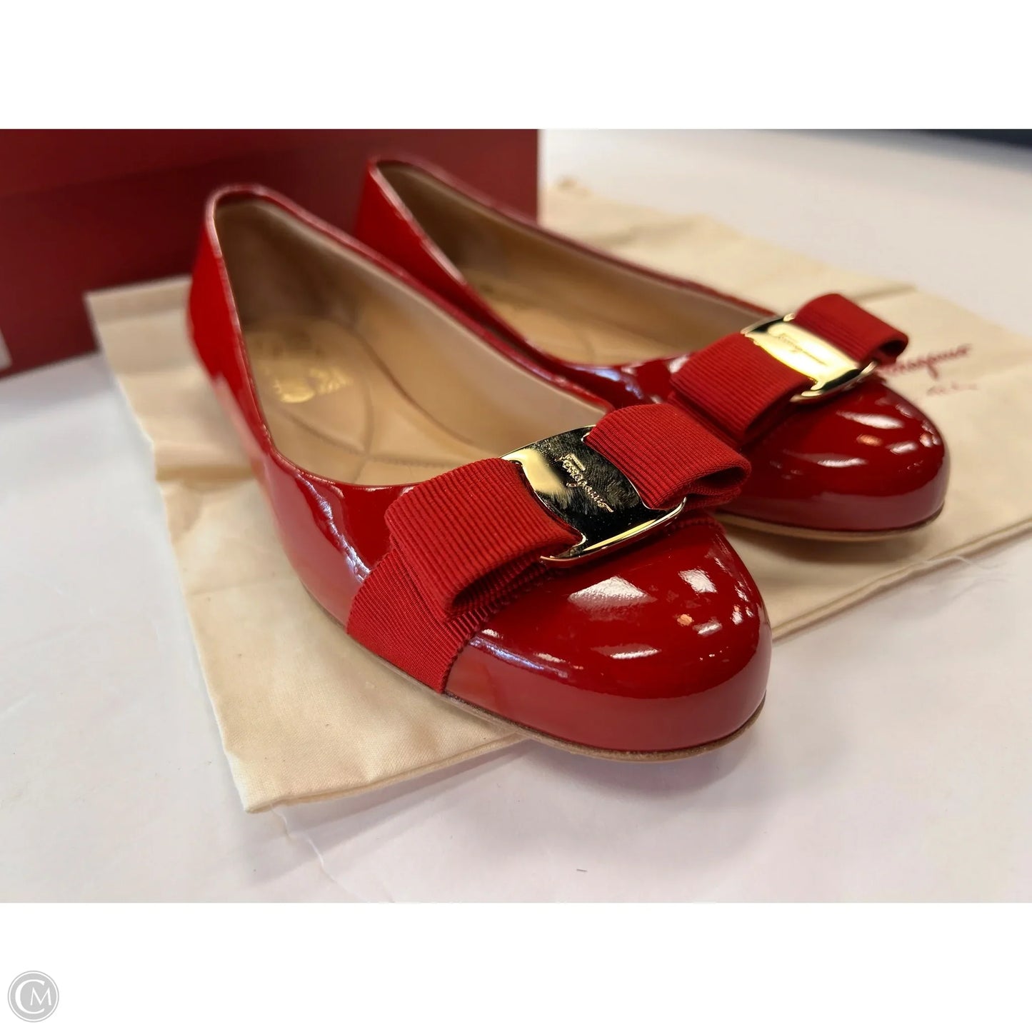 Shoes Luxury Designer By Ferragamo In Red, Size: 6.5