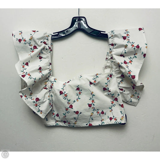 Top Short Sleeve By Zara In Floral Print, Size: L
