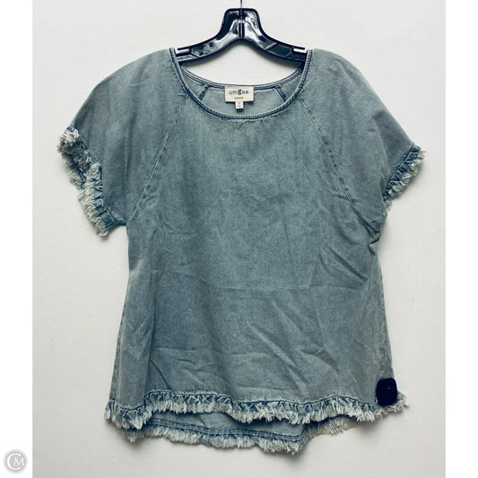 Top Short Sleeve By Umgee In Blue Denim, Size: S
