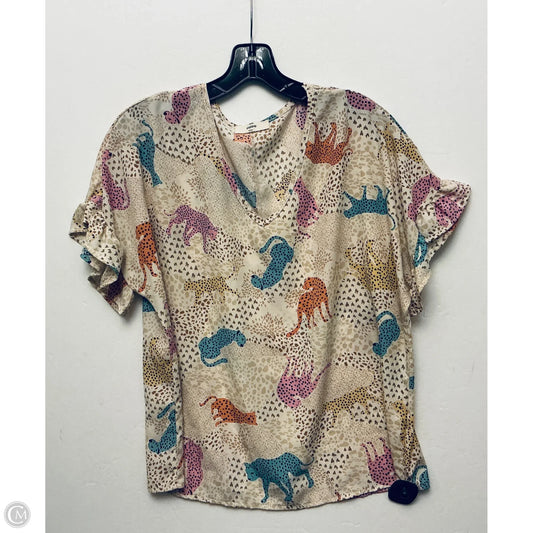 Top Short Sleeve Basic By Entro In Animal Print, Size: S