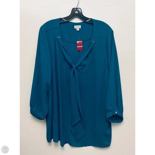 Top Short Sleeve By Avenue In Blue, Size: 2x