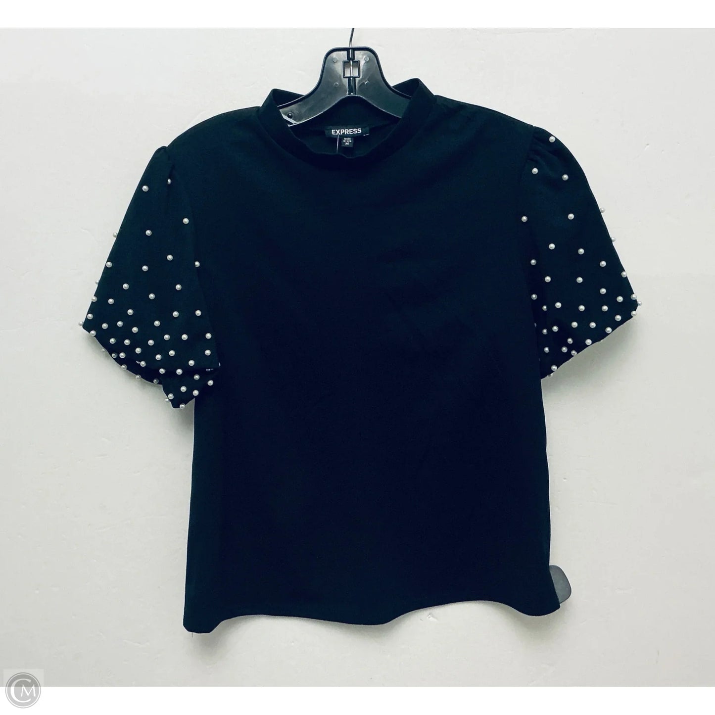 Top Short Sleeve By Express In Black, Size: M