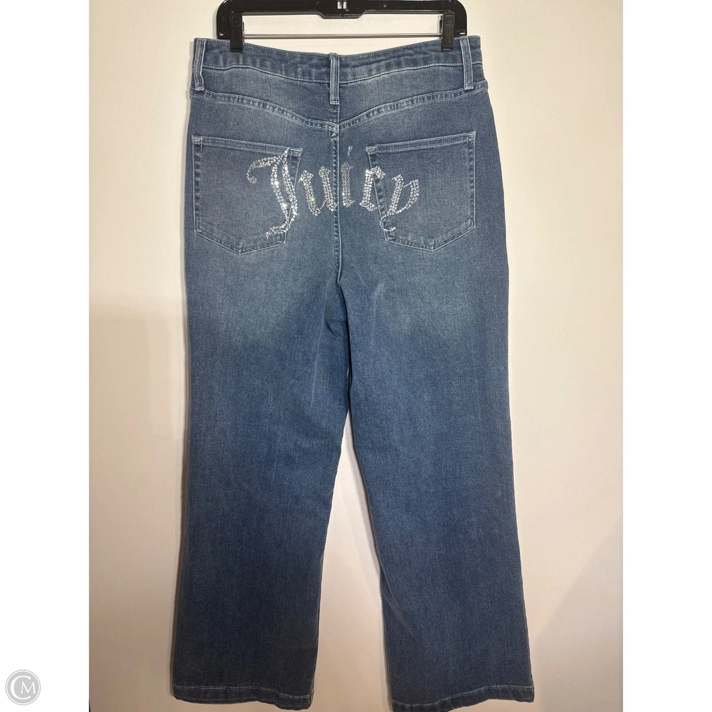 Jeans Wide Leg By Juicy Couture In Blue Denim, Size: 12