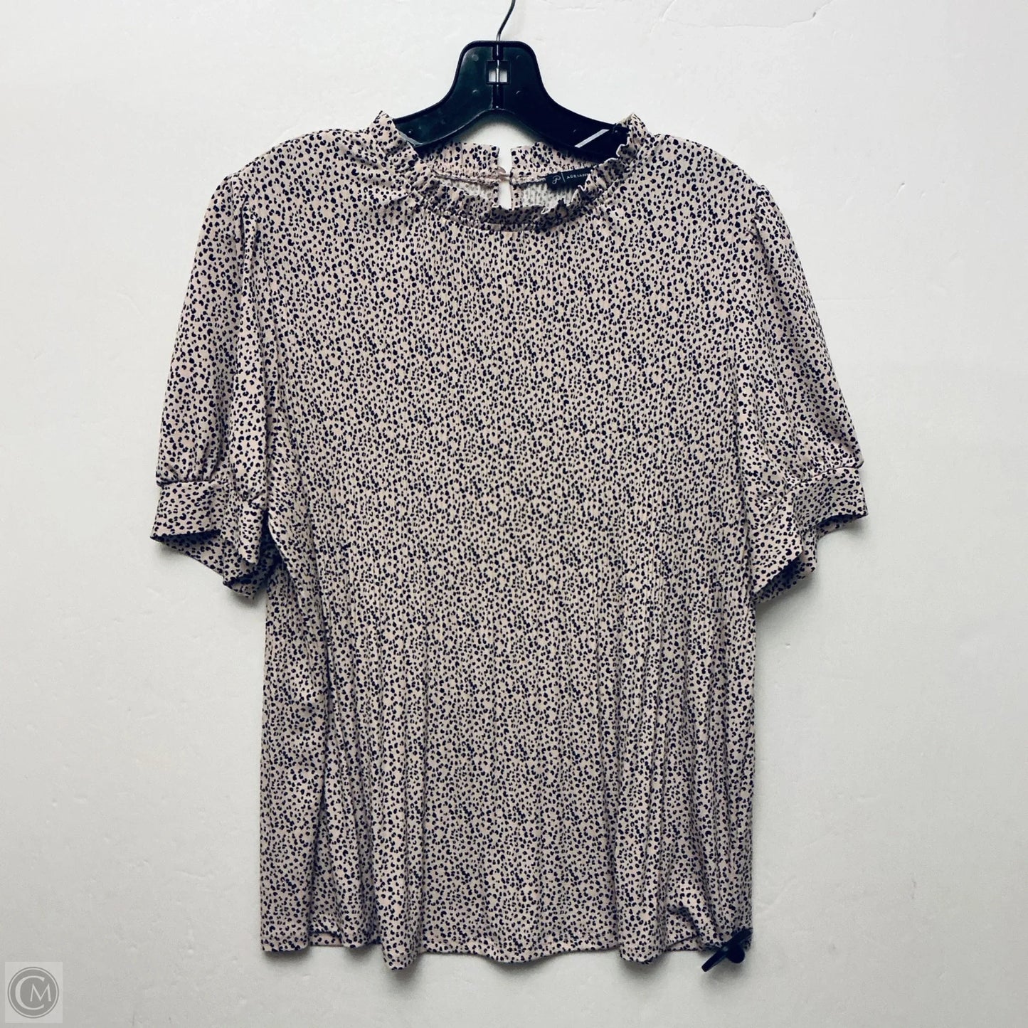 Top Short Sleeve By Adrianna Papell In Polkadot Pattern, Size: L