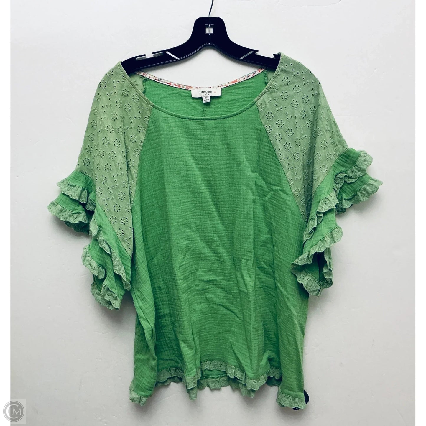 Top Short Sleeve By Umgee In Green, Size: 1x