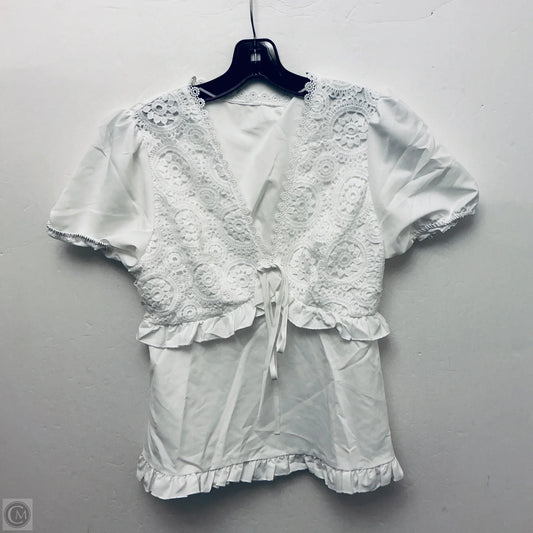 Top Short Sleeve By Shein In White, Size: M