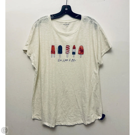 Top Short Sleeve Basic By Lane Bryant In Cream, Size: Xl
