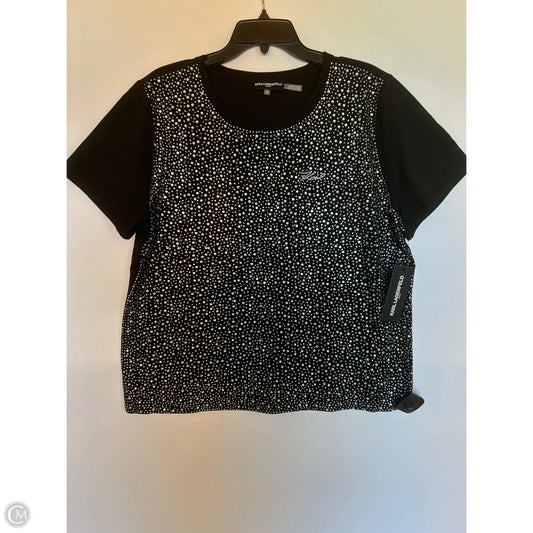 Top Short Sleeve Designer By Karl Lagerfeld In Black, Size: Xl