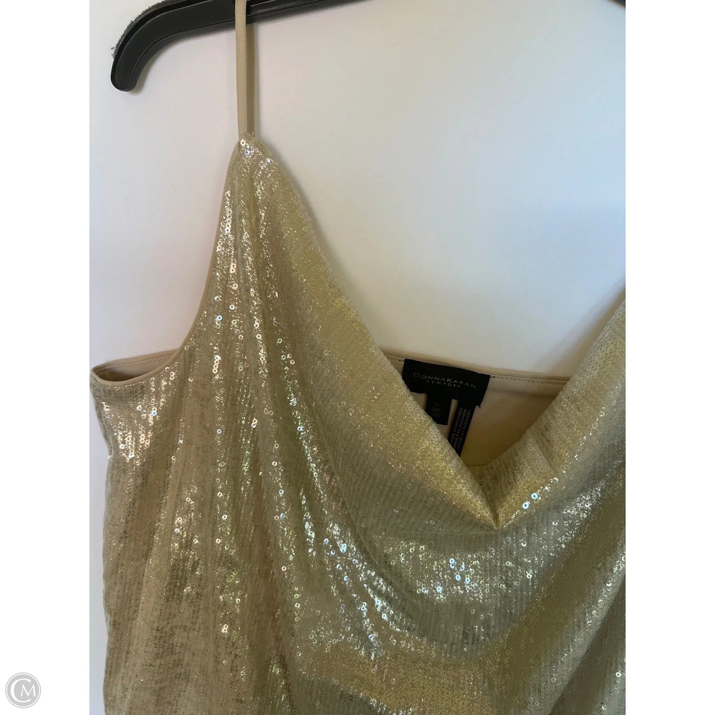 Top Sleeveless By Donna Karan In Gold, Size: Xl