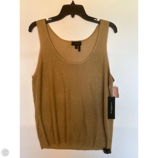 Top Sleeveless By Donna Karan In Gold, Size: Xl