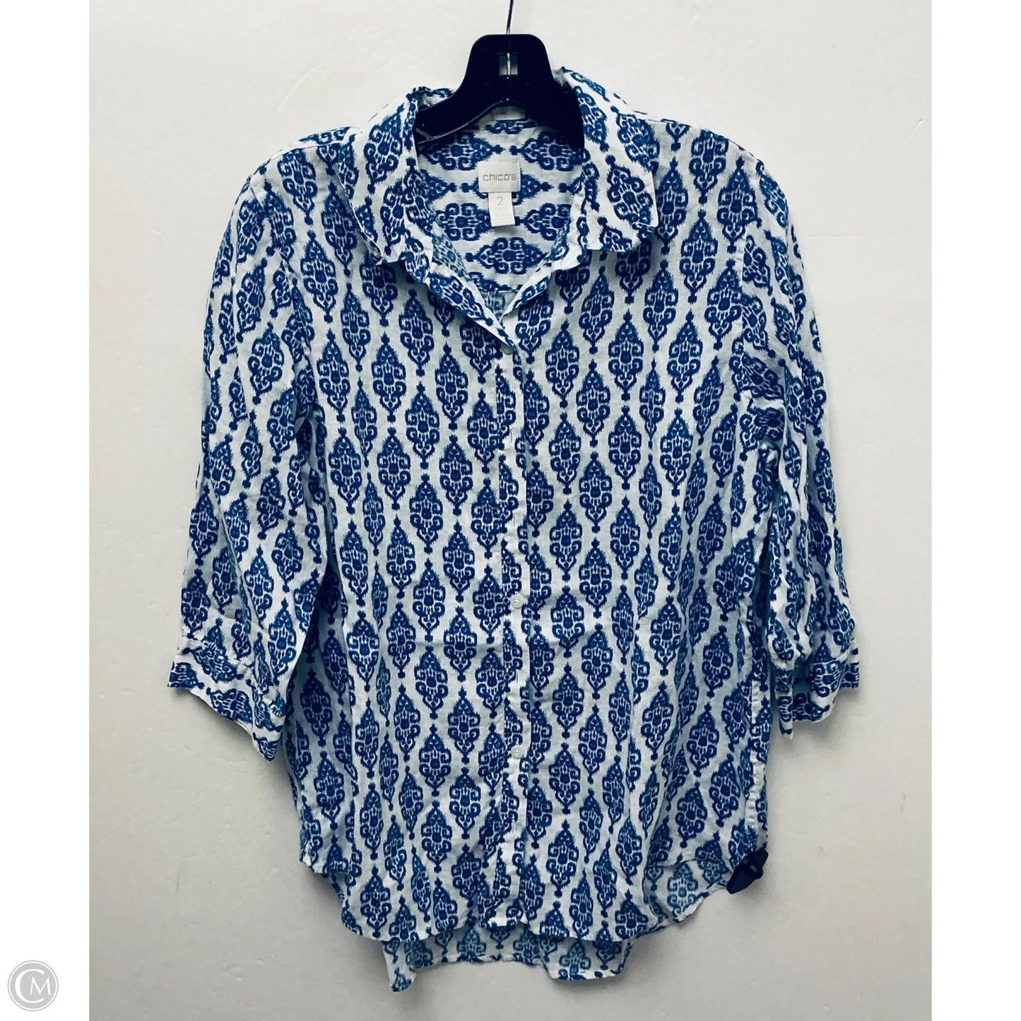 Top Long Sleeve By Chicos In Blue, Size: L