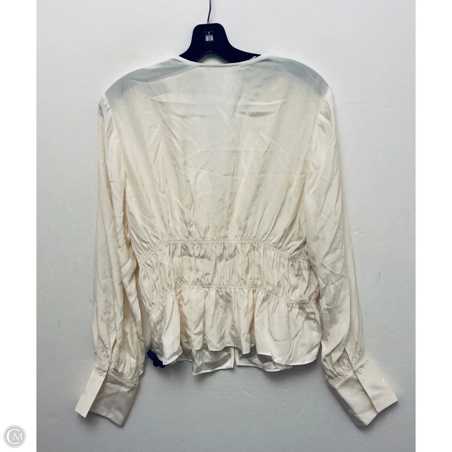 Top Long Sleeve By Frame In Ivory, Size: Xl