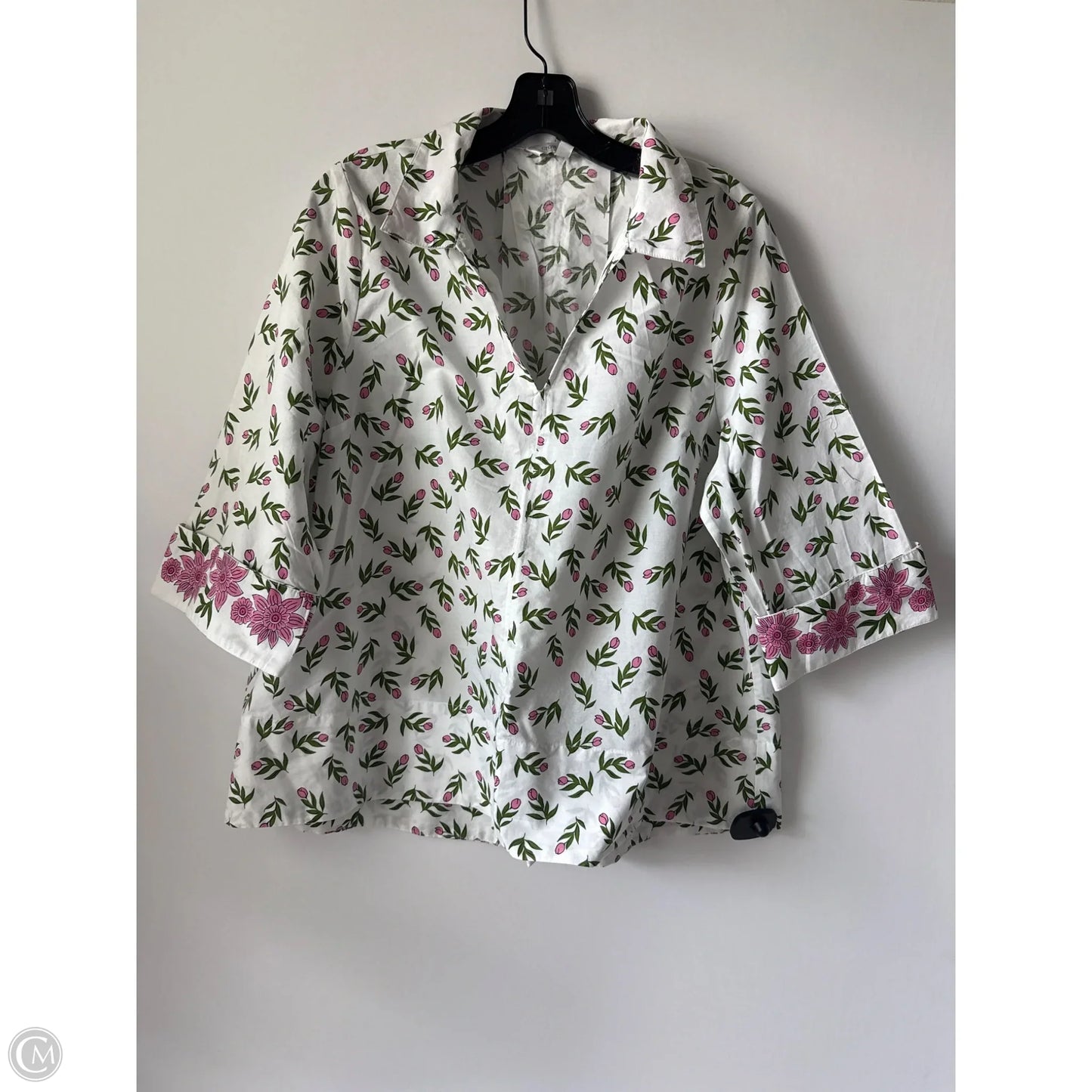 Top Short Sleeve By Crown And Ivy In Floral Print, Size: Xl