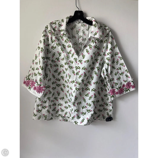 Top Short Sleeve By Crown And Ivy In Floral Print, Size: Xl