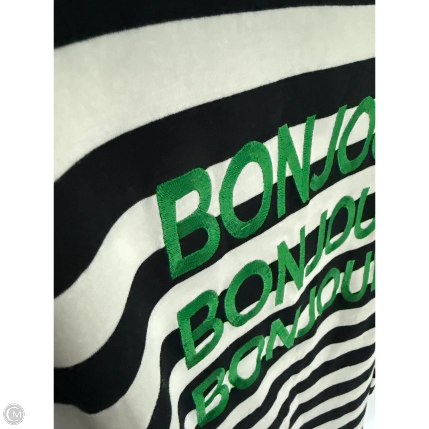 Top Short Sleeve Designer By Karl Lagerfeld In Striped Pattern, Size: Xl