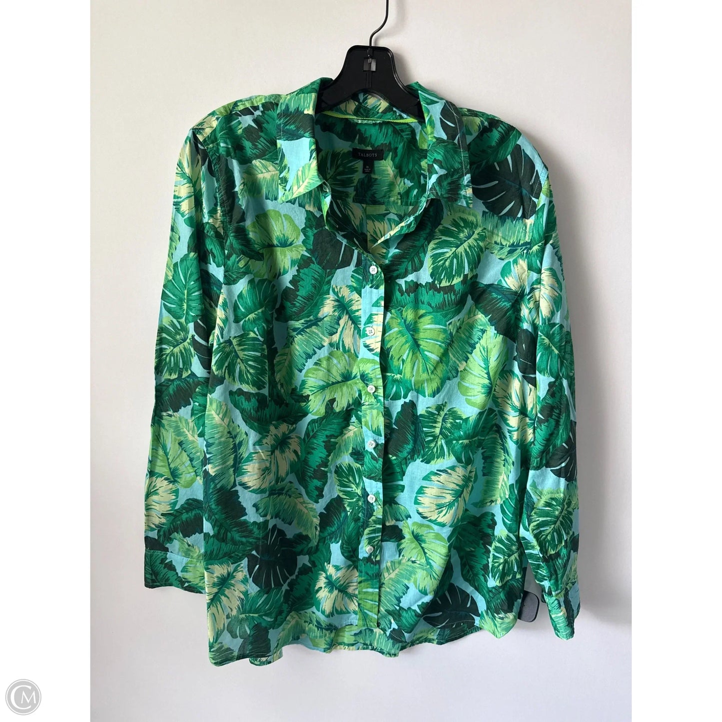 Top Long Sleeve By Talbots In Tropical Print, Size: Xl