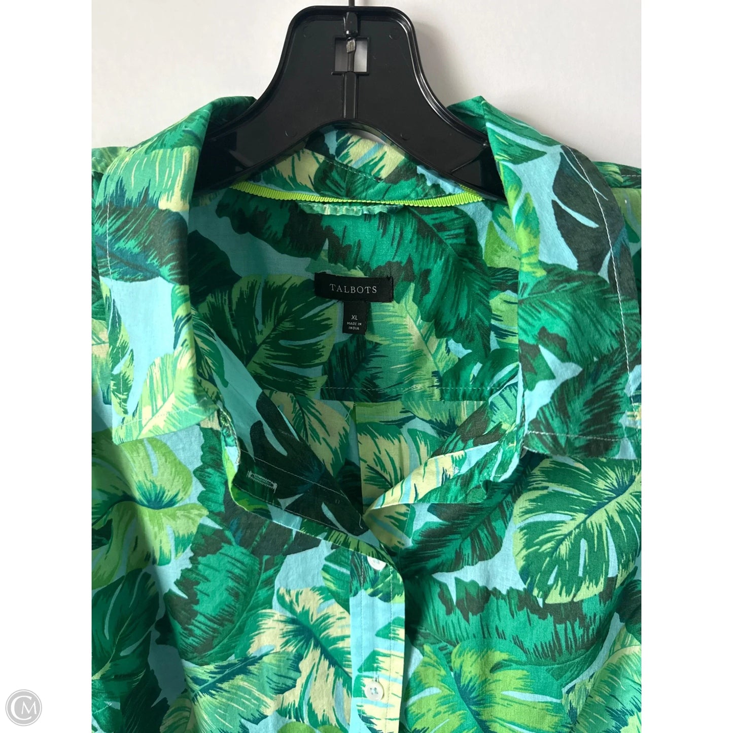 Top Long Sleeve By Talbots In Tropical Print, Size: Xl