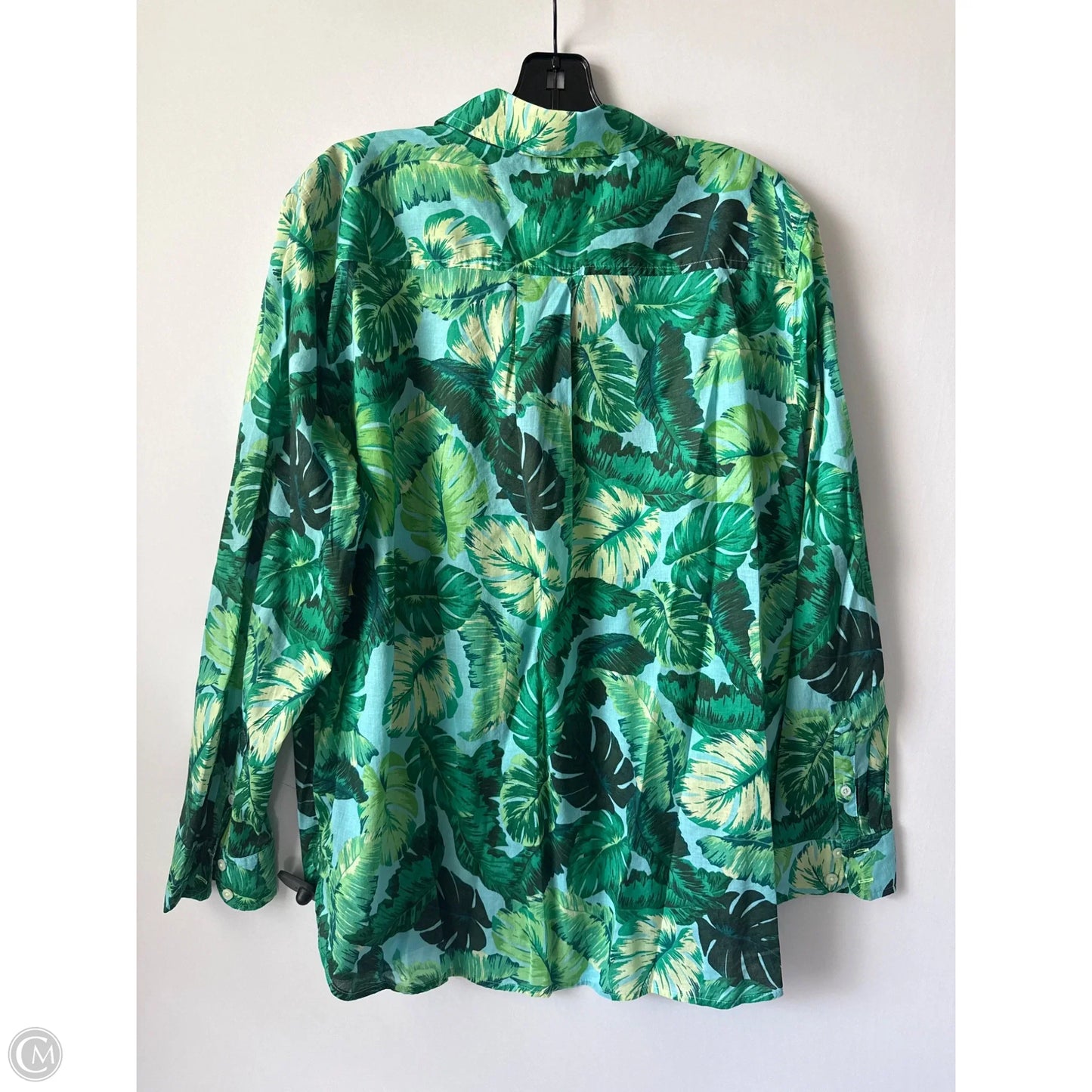 Top Long Sleeve By Talbots In Tropical Print, Size: Xl