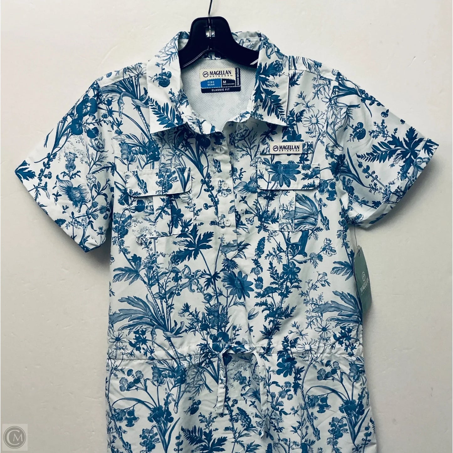 Dress Casual Short By Magellan In Blue & White, Size: M