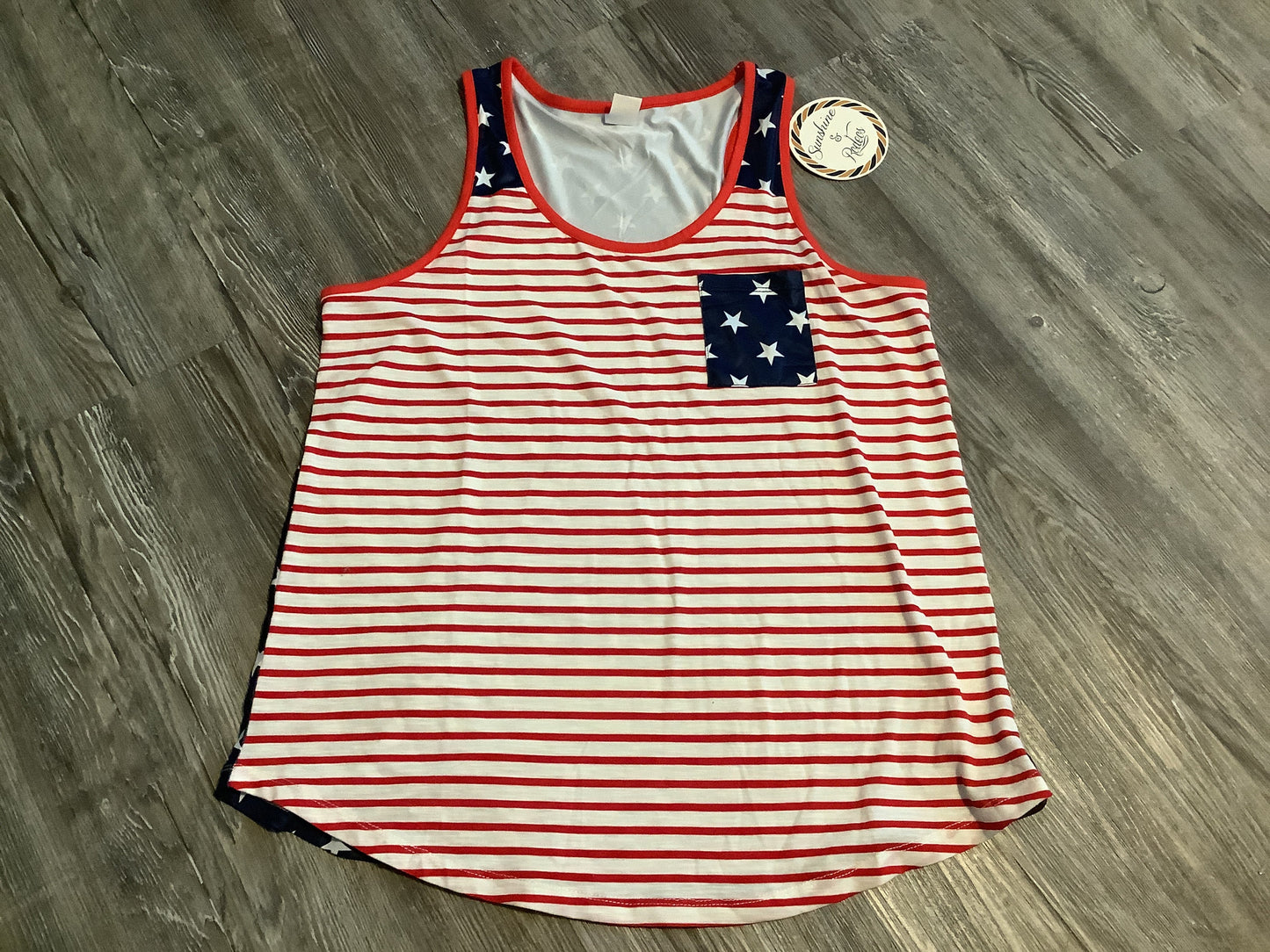 Flag Top Sleeveless Basic Clothes Mentor, Size M