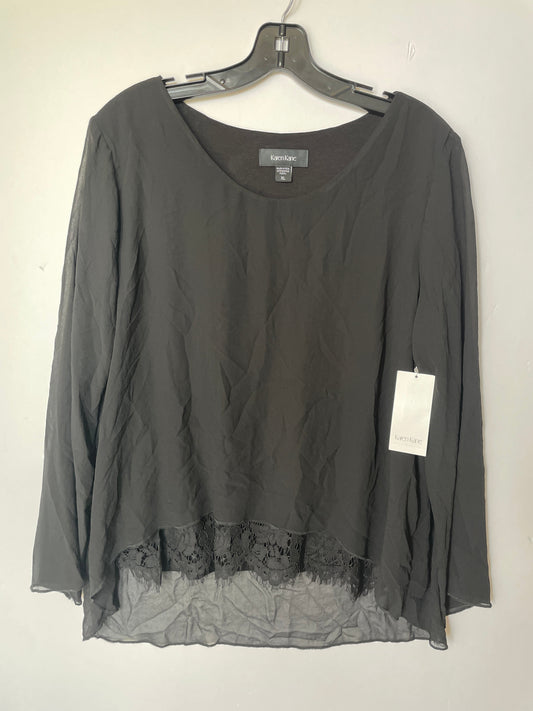 Black Top Long Sleeve Karen Kane, Size Xl