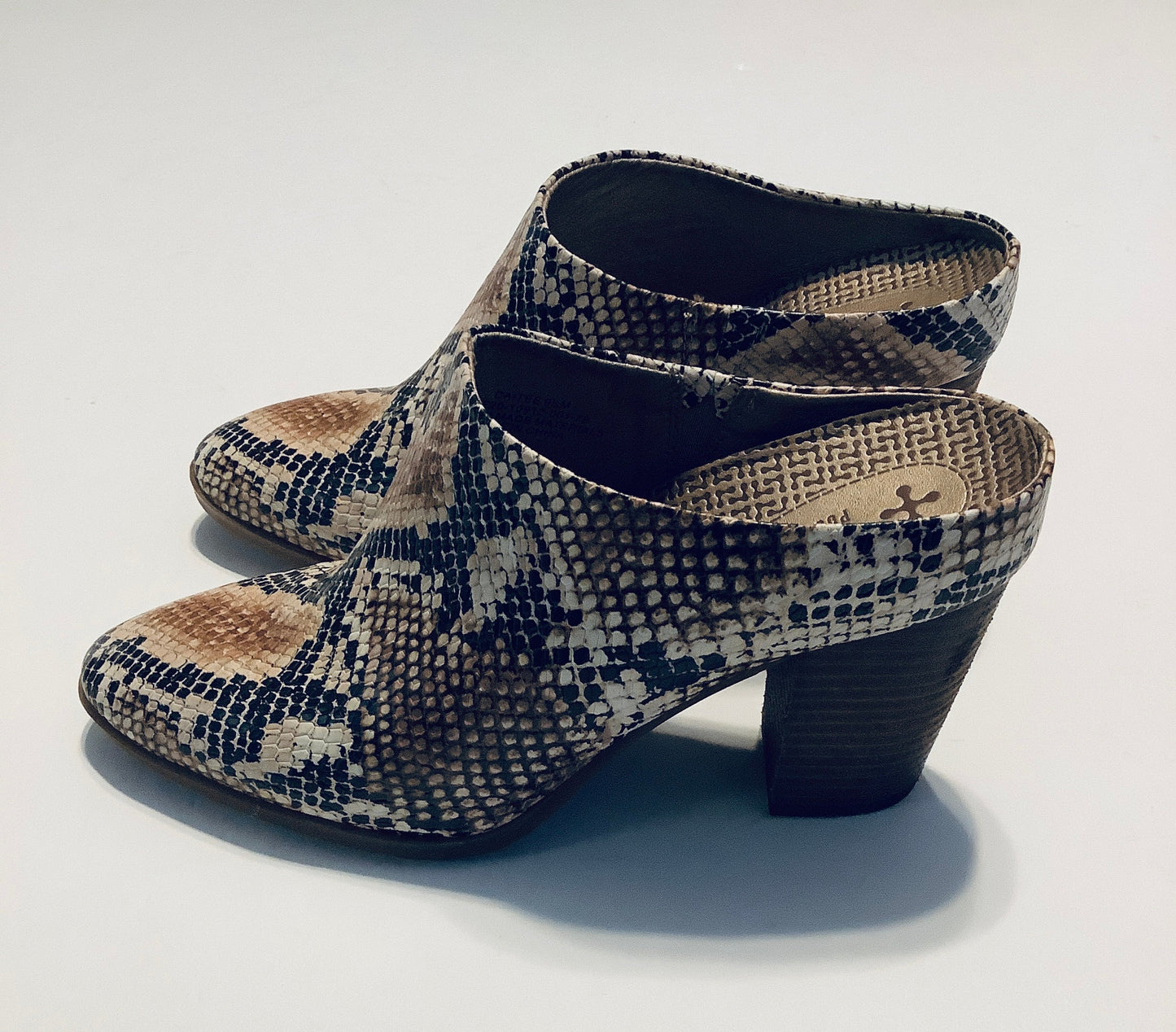 Boots Ankle Heels By Bare Traps In Snakeskin Print, Size: 9.5