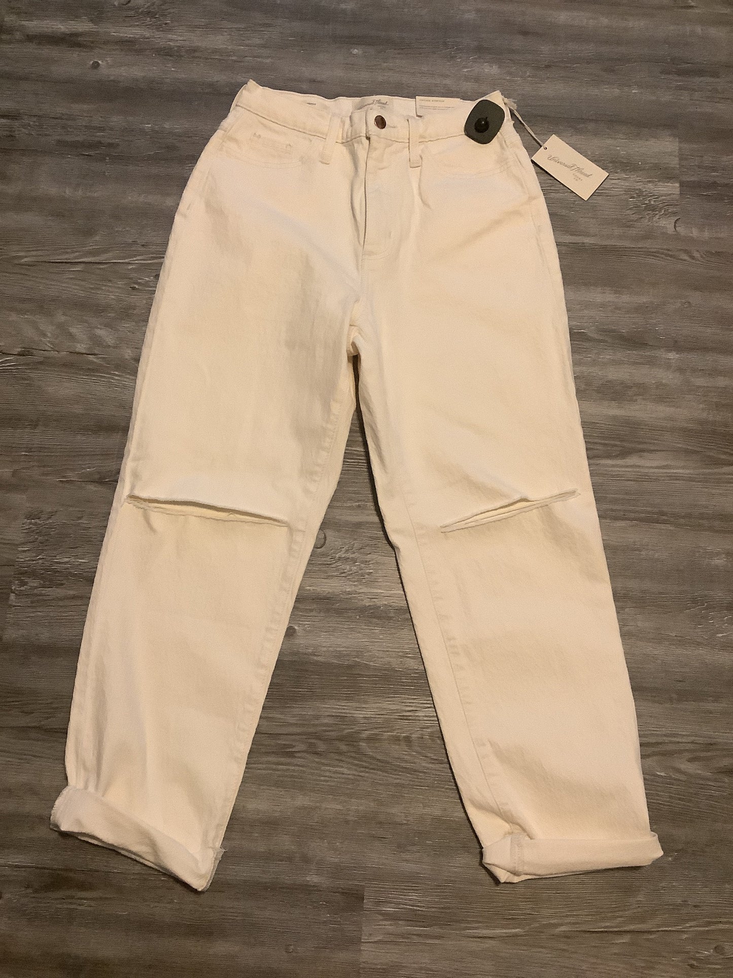 Cream Jeans Boyfriend Universal Thread, Size 4