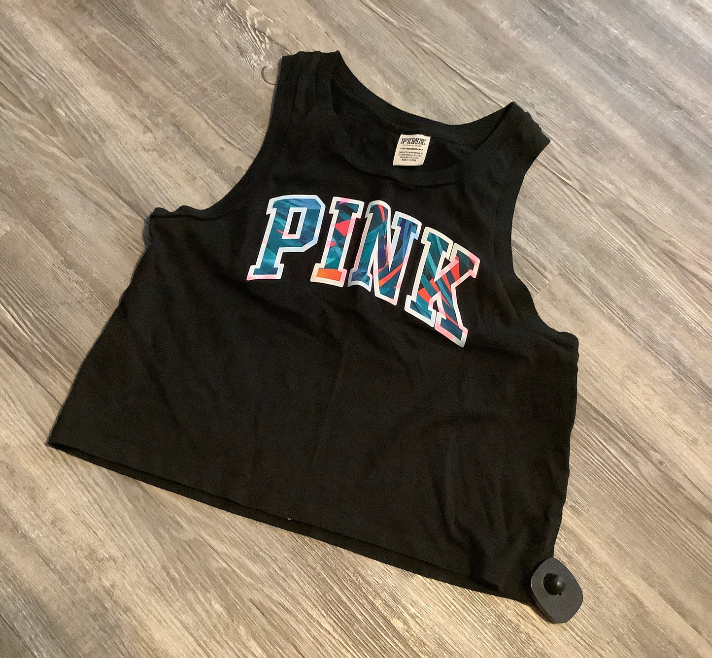 Black Athletic Tank Top Pink, Size Xs