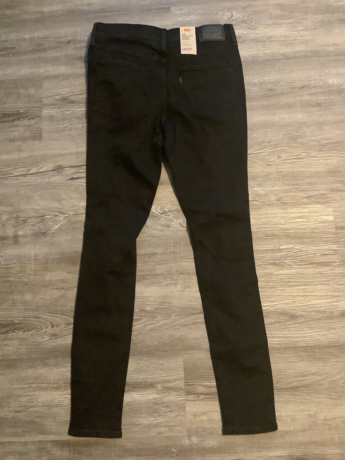 Jeans Skinny By Levis In Black Denim, Size: 6