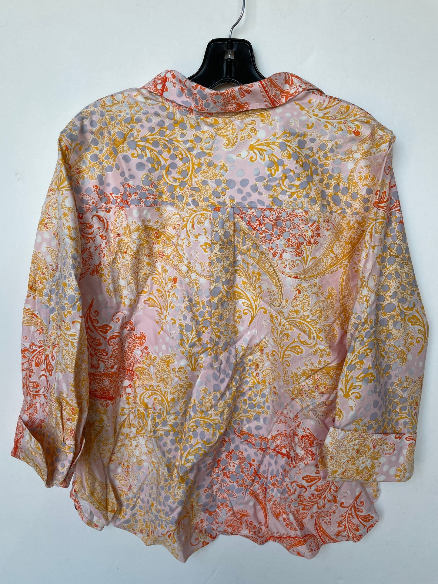 Top Long Sleeve By Chicos In Orange & Pink, Size: Xl