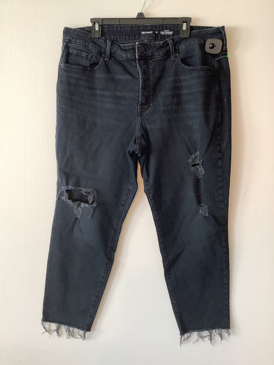 Jeans Straight By Old Navy In Black Denim, Size: 18