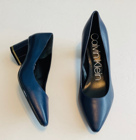 Shoes Heels Block By Calvin Klein In Navy, Size: 8.5