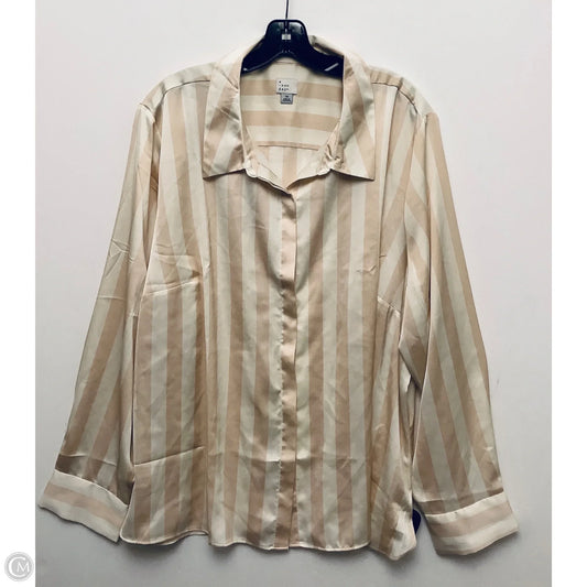 Top Long Sleeve By A New Day In Striped Pattern, Size: 3x
