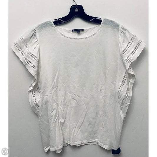 Top Short Sleeve By Adrianna Papell In White, Size: Xl