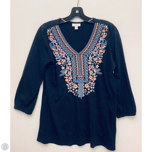 Top Long Sleeve By J. Jill In Navy, Size: Xs