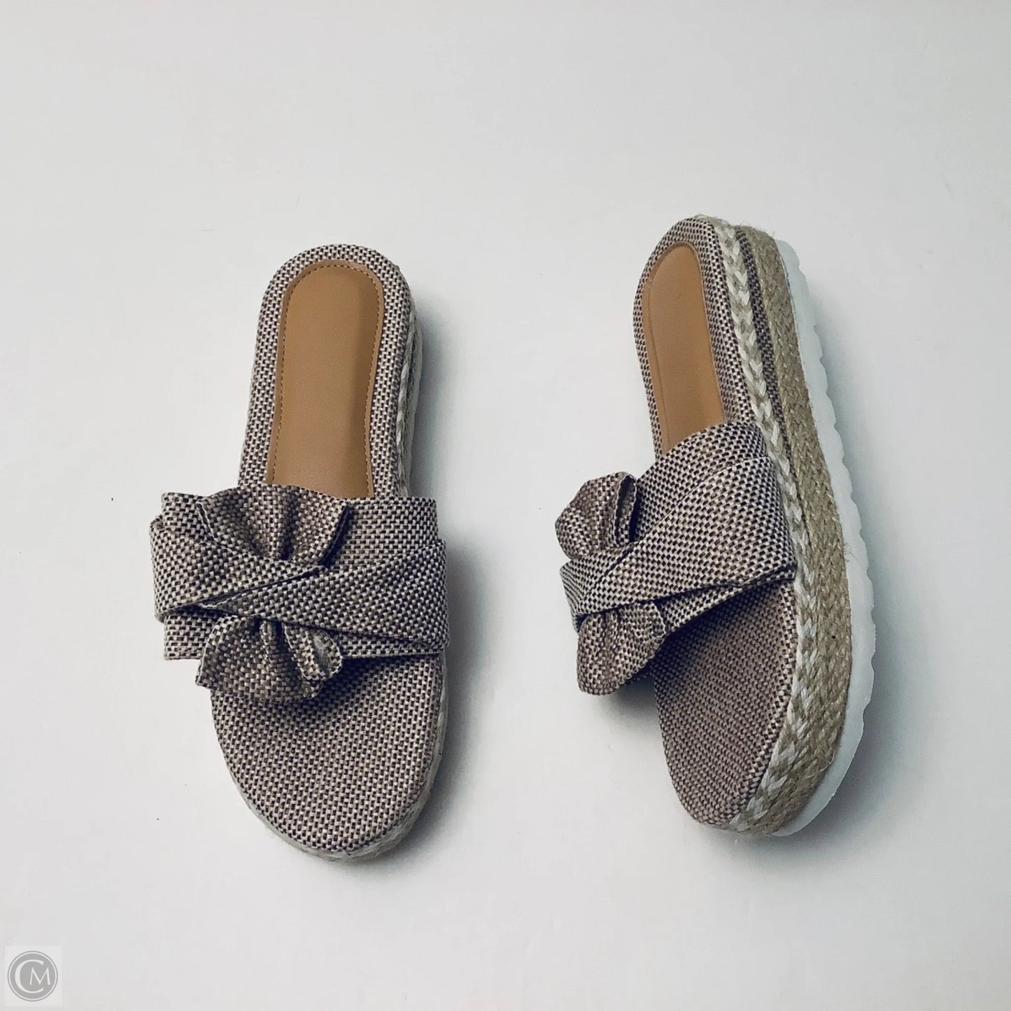 Sandals Heels Platform By Cmb In Beige, Size: 8.5