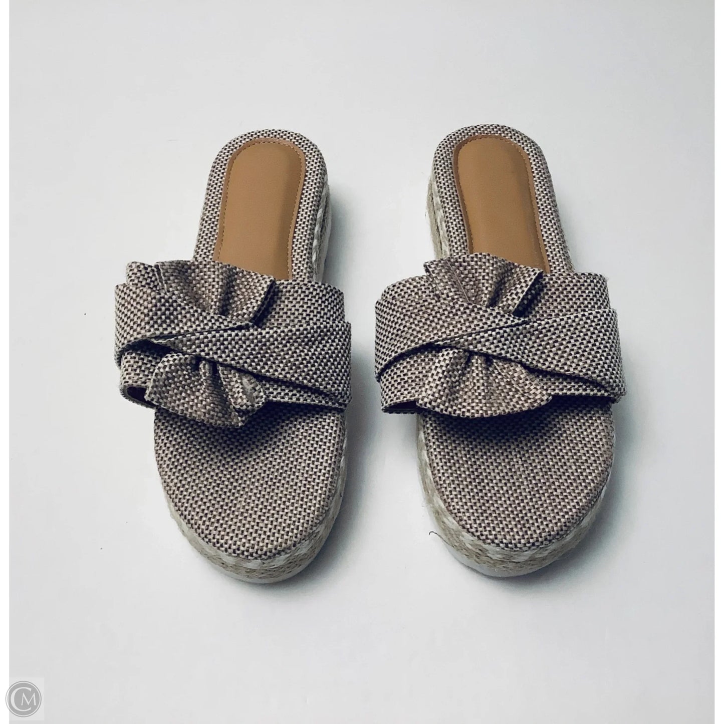 Sandals Heels Platform By Cmb In Beige, Size: 8.5