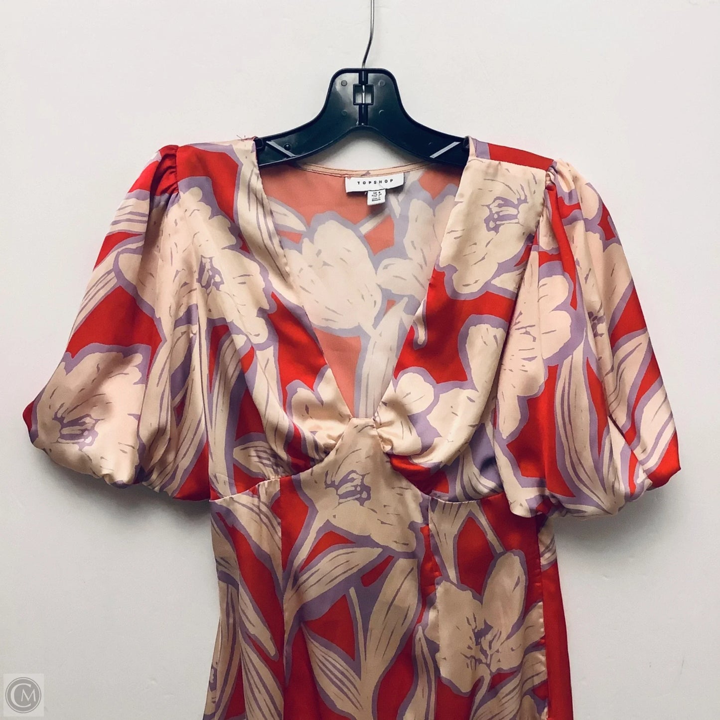 Dress Party Midi By Topshop In Red & Tan, Size: S