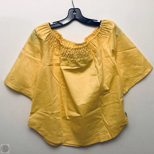 Top Short Sleeve By New York And Co In Yellow, Size: L