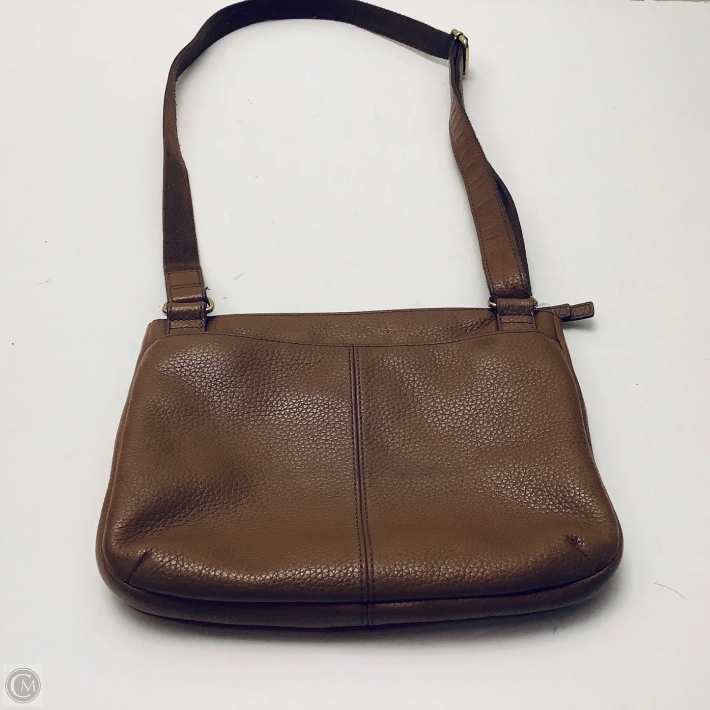 Handbag Leather By Fossil, Size: Medium