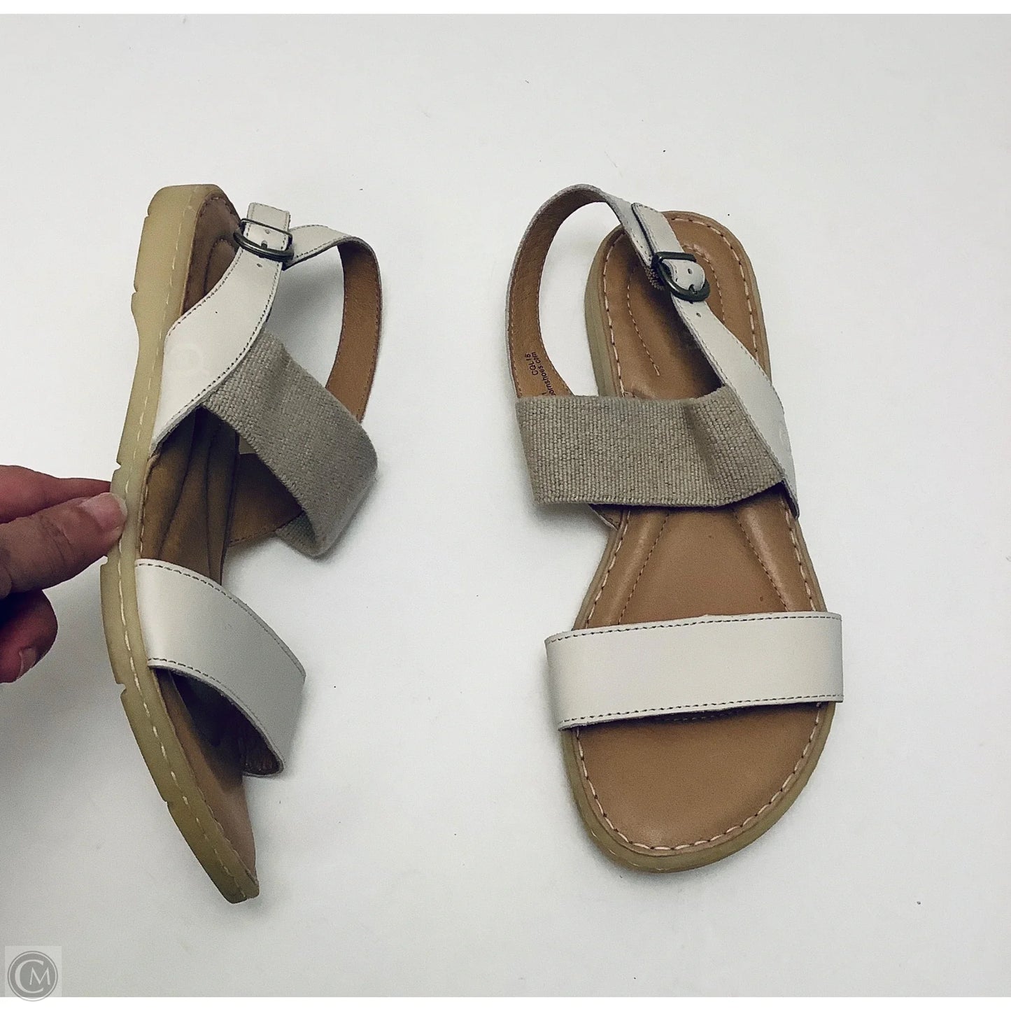 Sandals Flats By Born In Cream, Size: 8