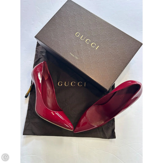 Shoes Luxury Designer By Gucci In Red, Size: 9