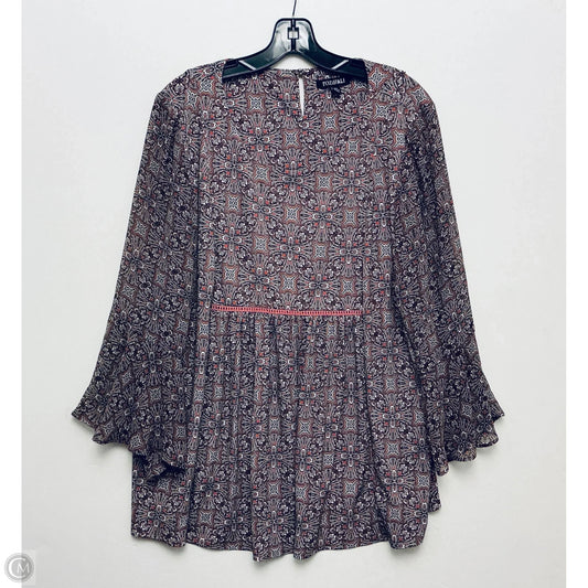 Top Long Sleeve By Roz And Ali In Red & White, Size: 1x