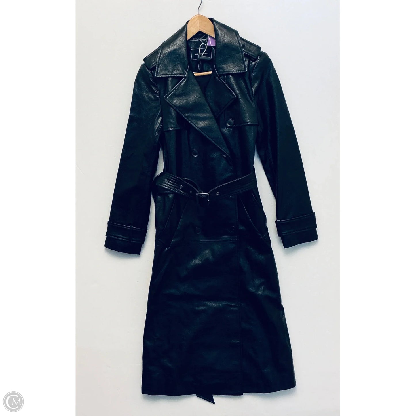 Coat Leather By Bcbgmaxazria In Black, Size: Xs