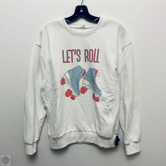 Sweatshirt Crewneck By Clothes Mentor In White, Size: S