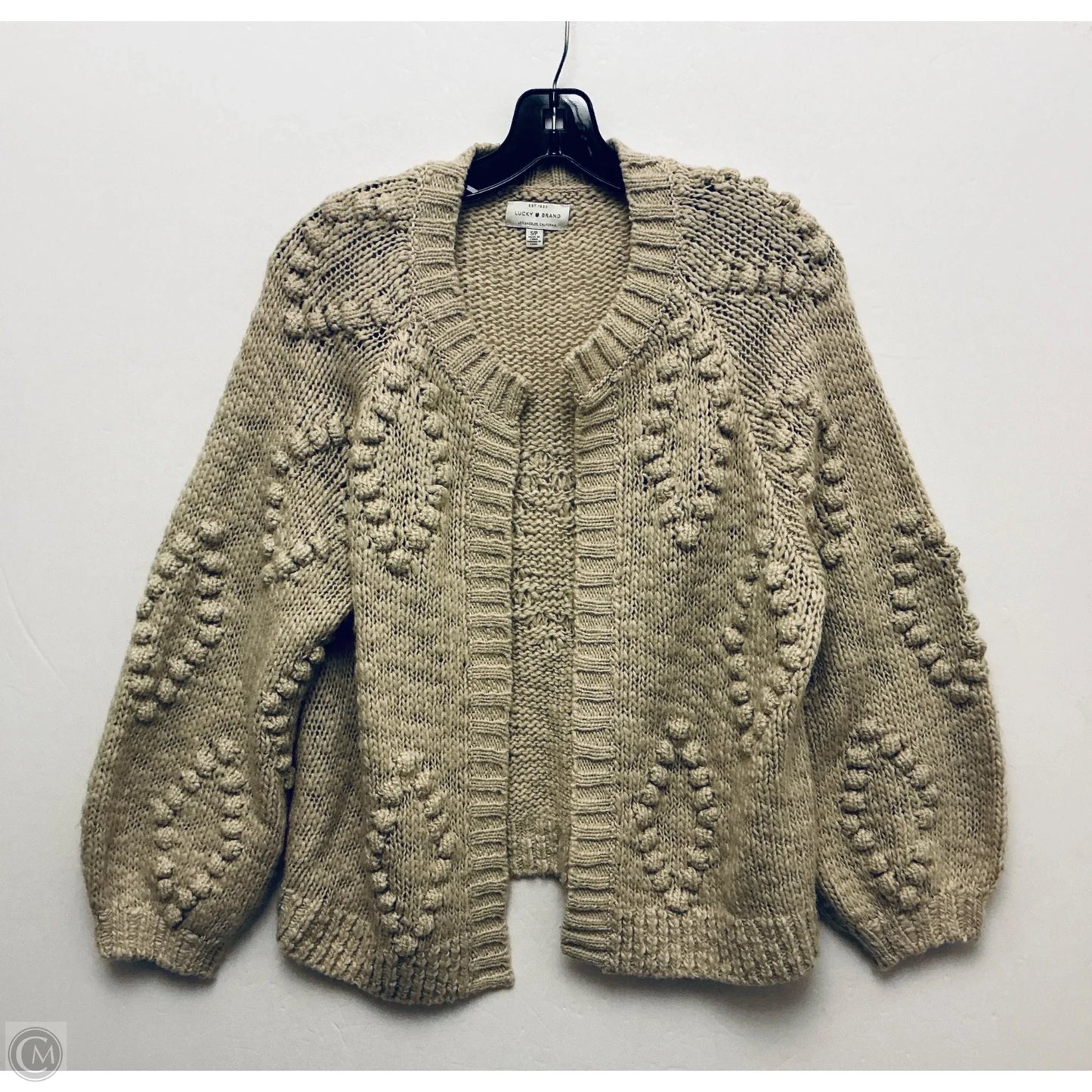 Sweater Cardigan By Lucky Brand In Tan, Size: S